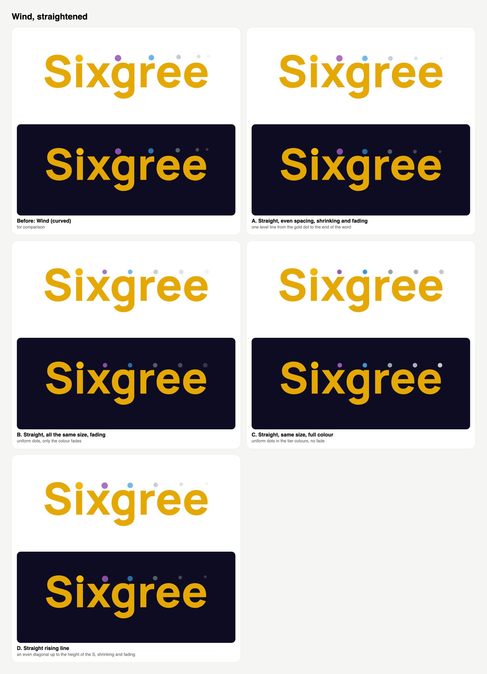Four straight-line wordmark variations