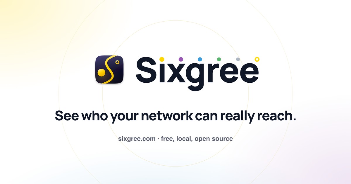 The link preview: the icon, the wordmark and the line See who your network can really reach